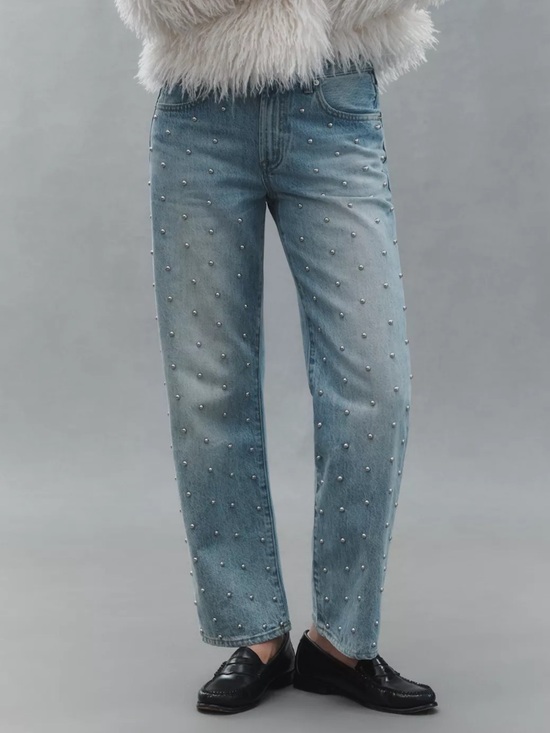 pistola Denim - Pistola Lexi Mid-Rise Bowed Straight-Leg Jeans 25 Vintage Wash